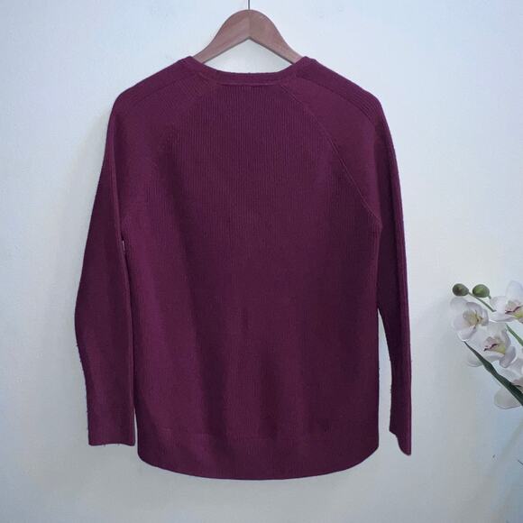 Athleta Women’s Size XXS Hanover V-Neck Ribbed Knit Oversized Sweater Canyon Red - Picture 2 of 6